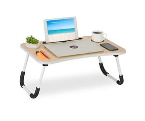 Relaxdays Table d’ordinateur porte-tablette nature