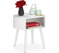 relaxdays Table d'appoint avec compartiment de rangement