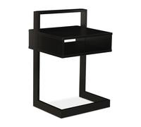 relaxdays Table d'appoint avec compartiment noir