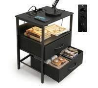 Relaxdays Table d'appoint LED & port USB