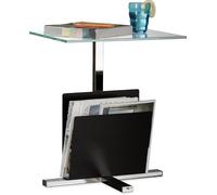 relaxdays Table d'appoint avec porte-journaux