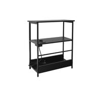 Table d'appoint Relaxdays avec Prise et Ports USB, 2 étagères, H x L x P : 58 x 45 x 18 cm, Noir