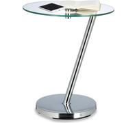 relaxdays Table d'appoint en verre argenté 45,0 x 45,0 x 52,0 cm