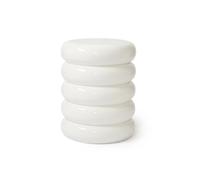 Relaxdays Table d'appoint et Tabouret, Design Bubble, déco Salon/Chambre, HxP : 45 x 31 cm, métal, Blanc