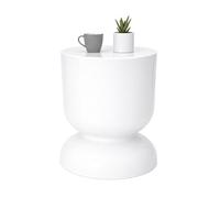 Relaxdays Table d'appoint et Tabouret Design sablier en métal Blanc, HxD : 46 x 36 cm