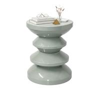 Relaxdays Table d'appoint et Tabouret, Zick-Zack, déco Salon, HxD : 46 x 35 cm, métal, Sauge