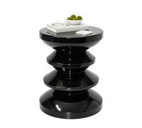 Relaxdays Table d'appoint et Tabouret, Zick-Zack, déco Salon, Tabouret HxD : 46 x 35 cm, métal, Noir