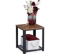 relaxdays Table d'appoint Industrial avec 2 étagères