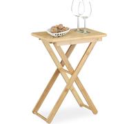 Relaxdays Table D'appoint Pliable Bambou Table De Jardin Table Console Marron