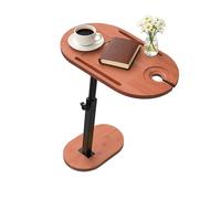 Relaxdays Table d'appoint réglable HxLxP 45-82x40x22 cm, Bambou, métal, Salon, Naturel/Noir
