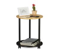 relaxdays Table d'appoint ronde avec roulettes