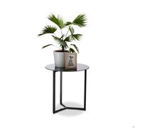 Relaxdays: table d'appoint ronde en verre et métal table basse décorative H x l x P : 51 x 50 x 50 cm noir élégant