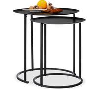 relaxdays Table d'appoint ronde, set de 2 pièces