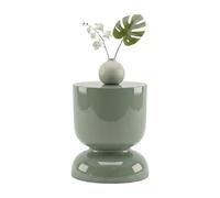 Relaxdays Table d'appoint & Tabouret Design sablier, métal Sauge, HxD : 46 x 36 cm