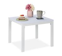 Relaxdays Table de Balcon, résistante aux intempéries, Jardin, HLP: 39 x 52 x 48 cm, Plastique & Acier, Blanche