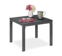 Relaxdays Table de Balcon, résistante aux intempéries, Jardin, HLP: 39 x 52 x 48 cm, Plastique & Acier, Grise