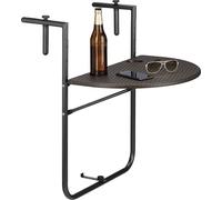 relaxdays Table de balcon suspendue BASTIAN pliable