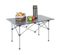relaxdays Table de camping pliante en acier