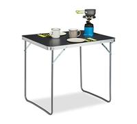 Relaxdays Table De Camping, Pliable, Pour Camping, Table Valise, En Aluminium 80x60 Multicolore
