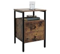 Relaxdays Table de chevet 2 tiroirs