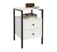 Relaxdays Table de chevet 2 tiroirs