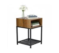 Relaxdays Table de chevet industriel avec étagère
