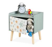 Relaxdays Table de Chevet, pour l'enfant, Case, Design stellaire, Bois de pin et MDF, HLP : 41 x 40 x 30 cm, Multicolore
