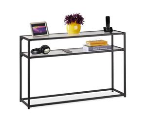 Relaxdays Table de console avec plateau en verre
