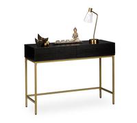 Relaxdays Table de console Doré Noir