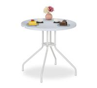 Relaxdays Table de jardin à l'aspect bois blanc