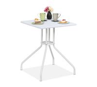 Relaxdays Table de jardin à l'aspect bois blanc
