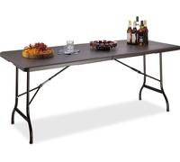 relaxdays Table de jardin BASTIAN marron rectangulaire 178,0 x 74,0 x 72,0 cm