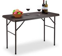relaxdays Table de jardin d'angle aspect bois