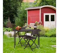 Relaxdays Table De Jardin Effet Bois De Camping Pliable De Balcon Multicolore