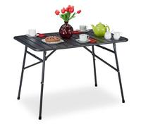 Relaxdays Table De Jardin En Métal,Pliable, Résistant Aux Intempéries, Pour Terrasse Gris