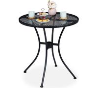 relaxdays Table de jardin noire ronde 72,0 cm