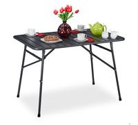 Relaxdays Table de jardin pliable, de terrasse, en métal, HlP 74,5 x 110 x 70,5 cm, carré, pliable, anthracite, robuste