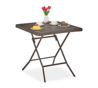 Relaxdays Table de jardin pliante effet bois
