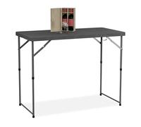 Relaxdays Table de Jardin Pliante, réglable en Hauteur, 74x120x60 cm, pour 6 Personnes, Acier et Plastique, Grise