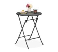 Relaxdays Table de jardin ronde aspect rotin