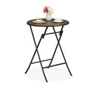 Relaxdays Table de jardin ronde aspect rotin