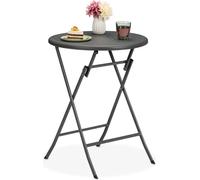 relaxdays Table de jardin ronde en aspect rotin