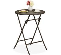 relaxdays Table de jardin ronde en aspect rotin