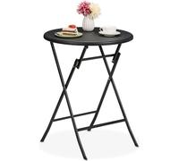 relaxdays Table de jardin ronde en aspect rotin