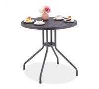 relaxdays Table de jardin ronde imitation bois
