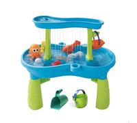 Relaxdays table de jeu d'eau 2 niveaux, nombreux accessoires, 62x57x37 cm, cuisine à la boue pour eau & sable, plastique