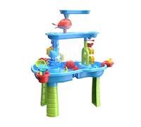 Relaxdays Table de jeu d'eau 3 niveaux plastique 85x63x42 5 cm avec accessoires cuisine boue eau et sable