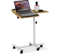 Relaxdays Table De Lap Top Réglable En Hauteur, Sur Roulettes, Plaques Inclinables, Support Pour Souris Hlp: 68x88x61