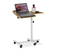 relaxdays Laptoptisch höhenverstellbar mit Rollen Table de lap Top réglable en Hauteur, sur roulettes, plaques inclinables, Support pour Souris HlP: 68x88x61, Fer, 1 élément