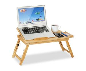Relaxdays Table de lit en bambou pour ordinateur